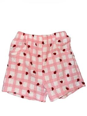 Madison Layne Pink Gingham Ladybug Print Shorts